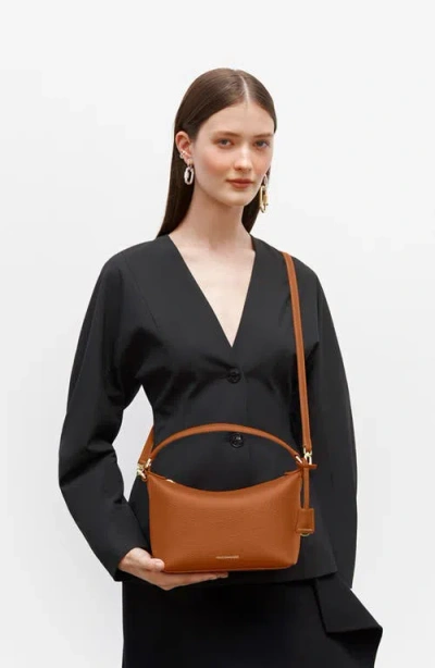 Maison De Sabre Leather Soft Hobo Bag In Pecan Brown