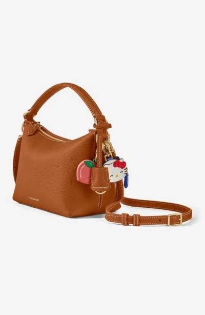 Maison De Sabre Leather Soft Hobo Bag In Pecan Brown