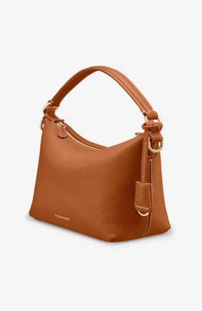 Maison De Sabre Leather Soft Hobo Bag In Pecan Brown