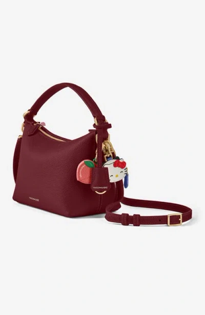 Maison De Sabre Leather Soft Hobo Bag In Plum Red