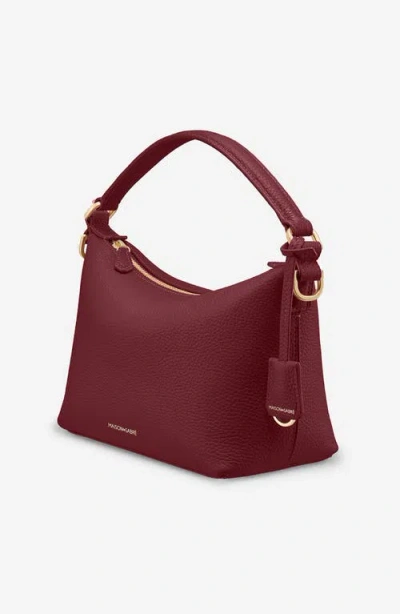 Maison De Sabre Leather Soft Hobo Bag In Plum Red