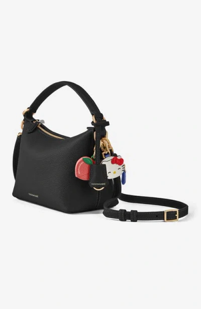 Maison De Sabre Leather Soft Hobo Bag In Black Caviar