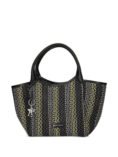 Emporio Armani Geometric-pattern Tote Bag In Black