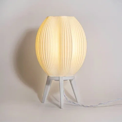 Jonathan Y Wavy 16.5" Modern Contemporary Plant-based Pla 3d Printed Dimmable Led Table Lamp In White