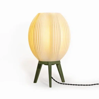 Jonathan Y Wavy 16.5" Modern Contemporary Plant-based Pla 3d Printed Dimmable Led Table Lamp In White/green