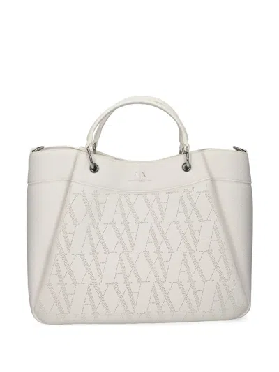 Armani Exchange Monogram-pattern Tote Bag In White