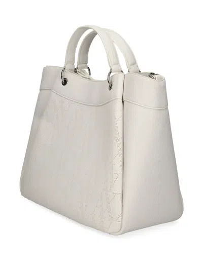 Armani Exchange Monogram-pattern Tote Bag In White