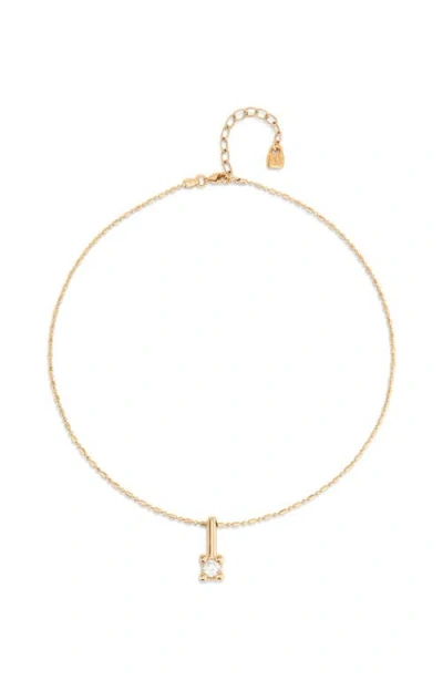 Unode50 18k Gold-plated Necklace With White Central Cubic Zirconia In Gold