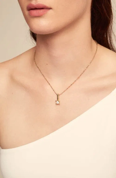 Unode50 18k Gold-plated Necklace With White Central Cubic Zirconia In Gold