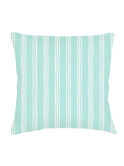 Anaya Ocean Drift Aqua Stripe Linen Euro Pillow 26x26 With Down Insert In Aqua