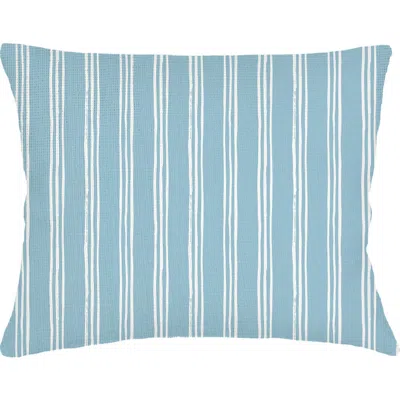 Anaya Ocean Drift Blue Stripe Linen Dutch Euro Pillow 28x36 With Down Insert In Blue