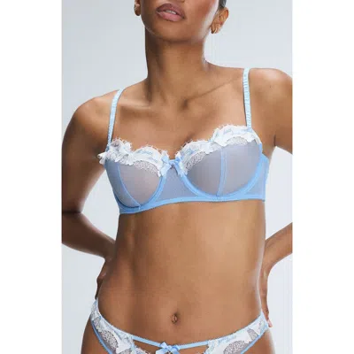Savage X Fenty Take A Vow Unlined Balconette Bra In Endless Blue