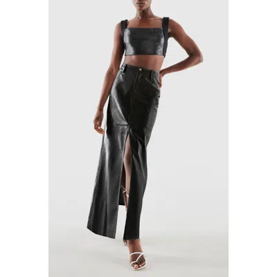 As By Df Imogen Recycled Leather Skirt In Black