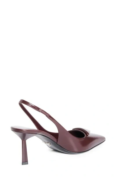 Prada Pointed Toe Stiletto Heel Pumps In Burgundy