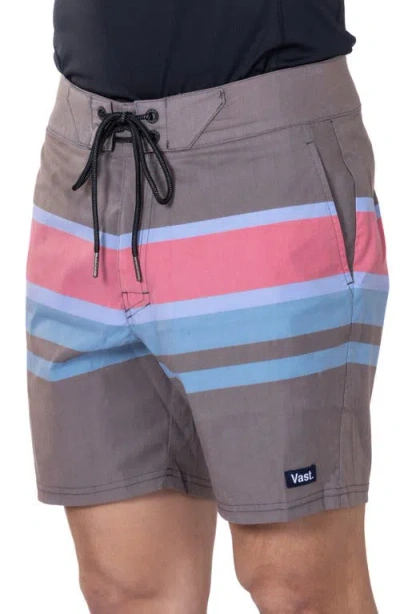 Vast Irie Stripes Iii Stretch Board Shorts In Grey Multi