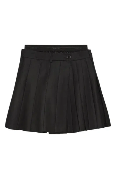 Helmut Lang Pleated Wool Skort In Black