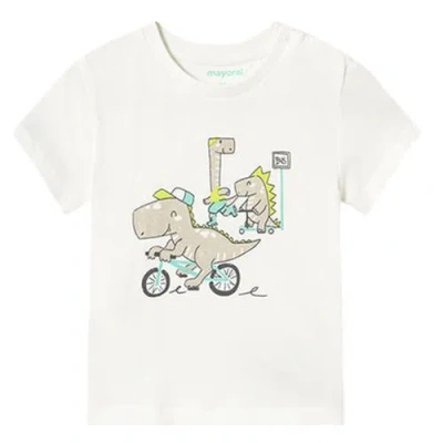 Mayoral Dinosaur Bike T-shirt In Cream