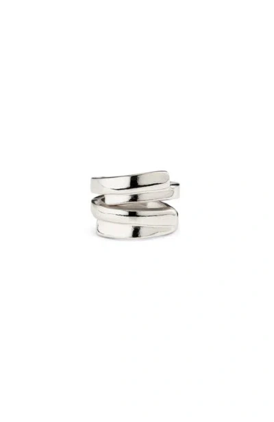 Unode50 Sterling Silver-plated Irregular Ring In Metallic