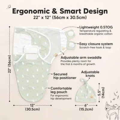 Keababies 3-pack Soothe Swaddle Wraps With Knot Hats In Bunnies