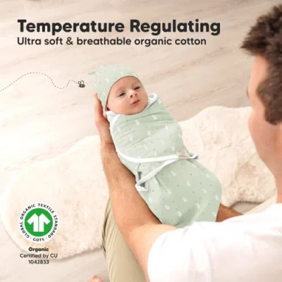 Keababies 3-pack Soothe Swaddle Wraps With Knot Hats In Bunnies