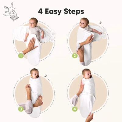 Keababies 3-pack Soothe Swaddle Wraps With Knot Hats In Daffodil