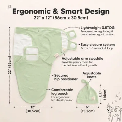 Keababies 3-pack Soothe Swaddle Wraps With Knot Hats In Fleur