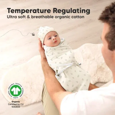 Keababies 3-pack Soothe Swaddle Wraps With Knot Hats In Fleur