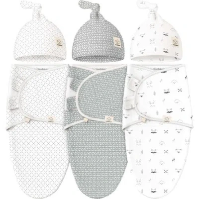 Keababies 3-pack Soothe Swaddle Wraps With Knot Hats In Nordic