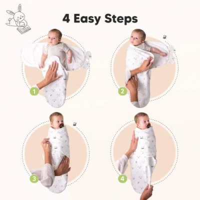 Keababies 3-pack Soothe Swaddle Wraps With Knot Hats In Nordic