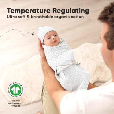 Keababies 3-pack Soothe Swaddle Wraps With Knot Hats In Nordic