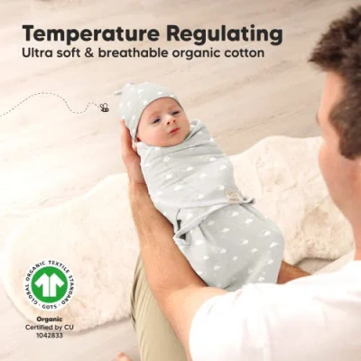 Keababies 3-pack Soothe Swaddle Wraps With Knot Hats In Aspire