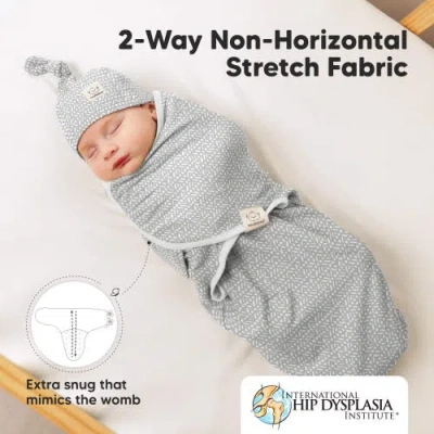 Keababies 3-pack Soothe Swaddle Wraps With Knot Hats In Nordic