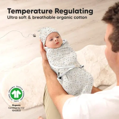 Keababies 3-pack Soothe Swaddle Wraps With Knot Hats In Prairie