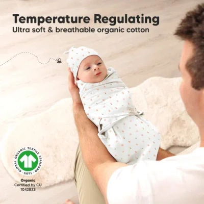 Keababies 3-pack Soothe Swaddle Wraps With Knot Hats In Butterflies