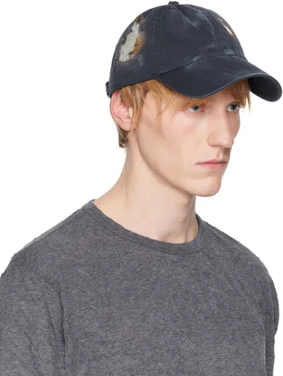 Apartment 1007 Ssense Exclusive Navy Distressed Cap In Navy