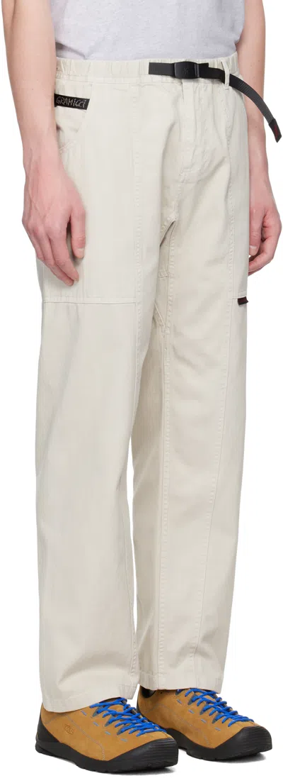 Gramicci Off-white Gadget Trousers In Dune Pigment