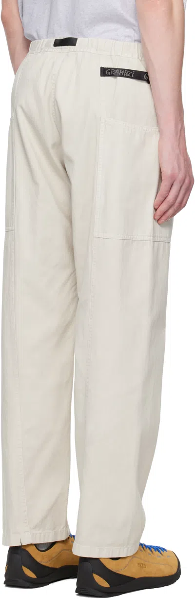 Gramicci Off-white Gadget Trousers In Dune Pigment