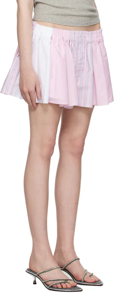Alexander Wang Panelled Shorts In Light Pink/mauve