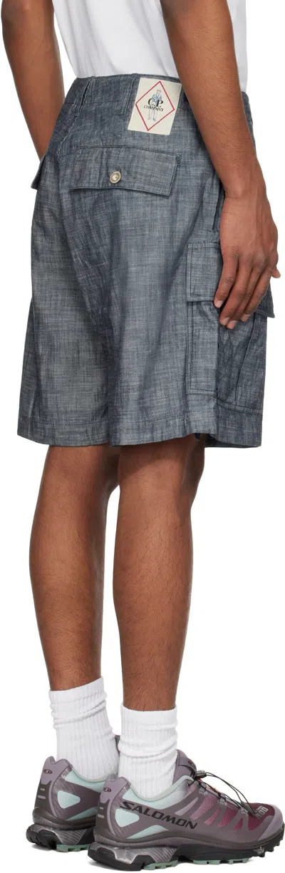 C.p. Company C.p.company Cargo Shorts In Chambray In D17 Washed Dried