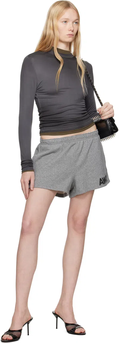 Alexander Wang T T By Alexander Wang 'running' Shorts In Gray