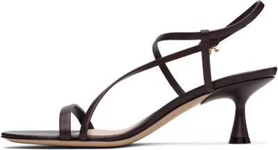 Gianvito Rossi Strappy Leather Ankle-strap Sandals In Bourgogne