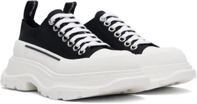 Alexander Mcqueen Smooth Sneakers With 45mm Thread In Black