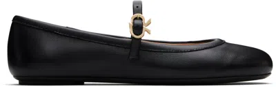 Gianvito Rossi Mary Ribbon Patent Leather Ballet Flats In Black