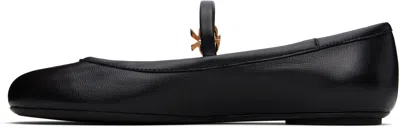 Gianvito Rossi Mary Ribbon Patent Leather Ballet Flats In Black