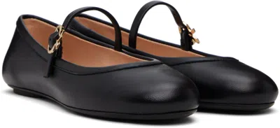 Gianvito Rossi Mary Ribbon Patent Leather Ballet Flats In Black