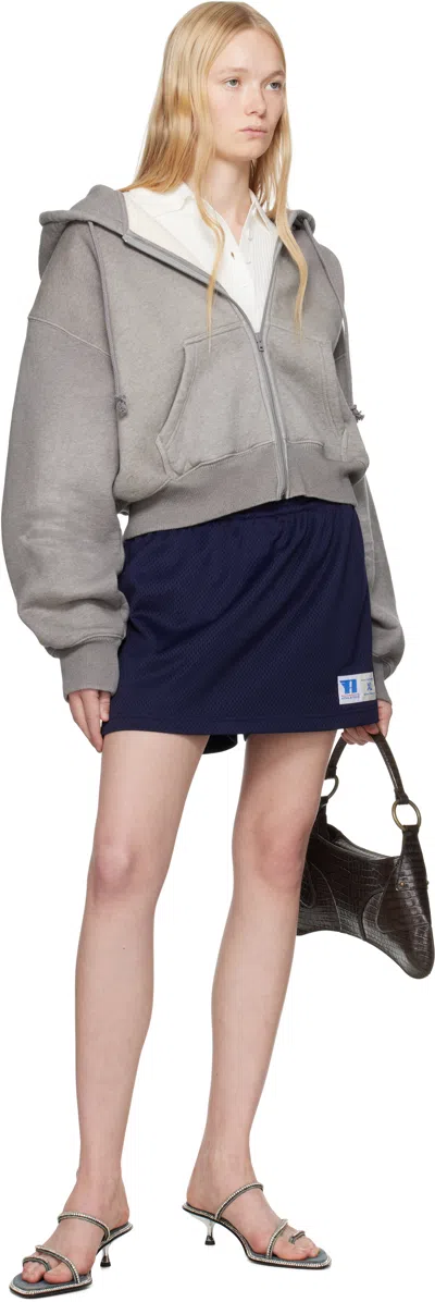 Alexander Wang Pant-skirt Polyester Mesh Fabric In Navy