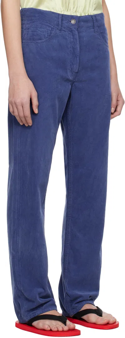 The Row Tarley Straight-leg Trousers In Washed Blue