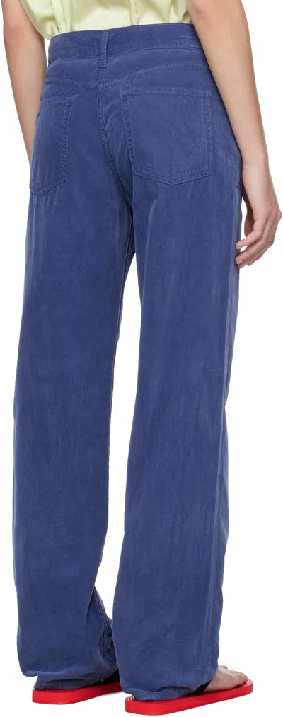 The Row Tarley Straight-leg Trousers In Washed Blue