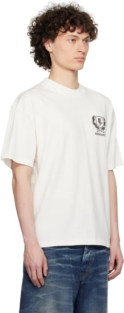 Represent White T-shirt With Logo Crest In Multicolor