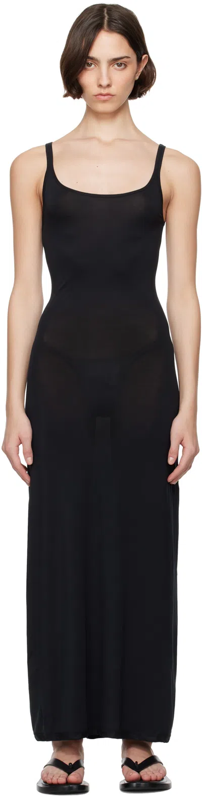 Cdlp Black Lightweight Tank Maxi Dress In Black